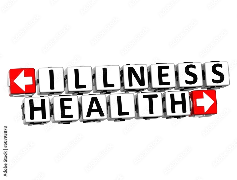 Poster 3d illness health button click here block text