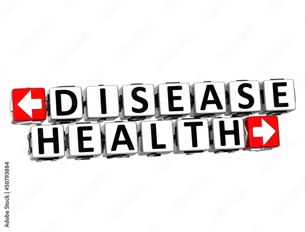 Aufkleber 3d disease health button click here block text