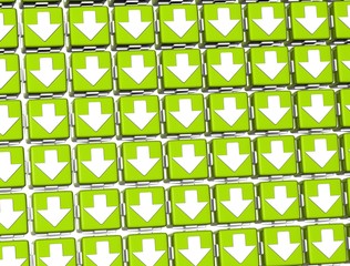 3D White Sign Arrows in green blocks
