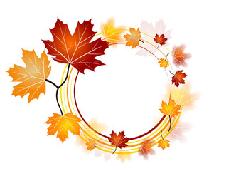 Médaillon de feuilles d'automne