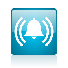 alarm blue square web glossy icon