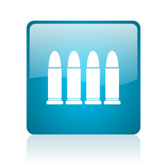 ammunition blue square web glossy icon
