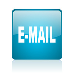 mail blue square web glossy icon