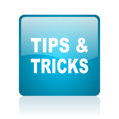 tips blue square web glossy icon