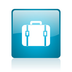 Obraz premium baggage blue square web glossy icon
