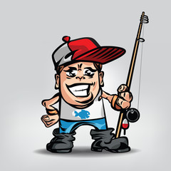 Fisherman. Vector illustration