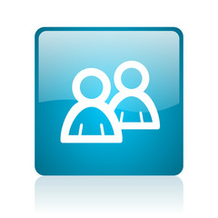 forum blue square web glossy icon