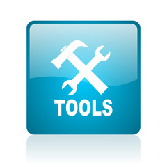 Obraz premium tools blue square web glossy icon