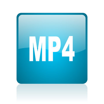 mp4 blue square web glossy icon