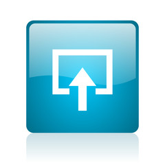 enter blue square web glossy icon