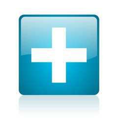 Obraz premium emergency blue square web glossy icon