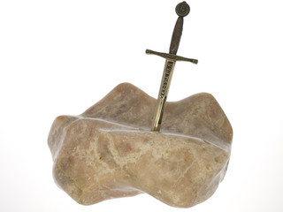 excalibur sword in a rock - 50796862