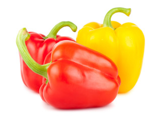 Ripe yellow and red sweet peppers