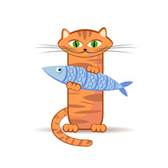 Cat and fish