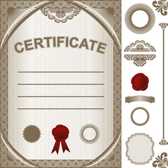 Certificate Template with additional design elements.
