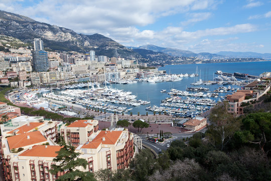 View of Monaco, Monte Carlo: Yachts in the harbour