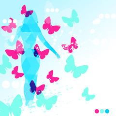 Abstract butterflies vector background