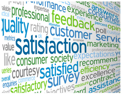 SATISFACTION Tag Cloud (quality satisfied customer service like)