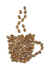 Cup made from coffee beans. Concept.