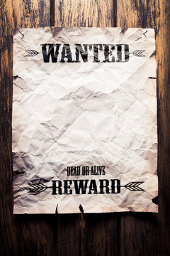 wanted vintage poster with dramatic light