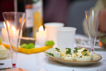 Romantic atmosphere with candle