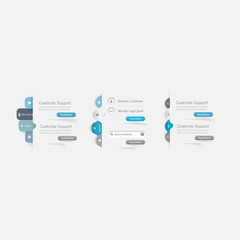 Web site template design menu navigation elements with
