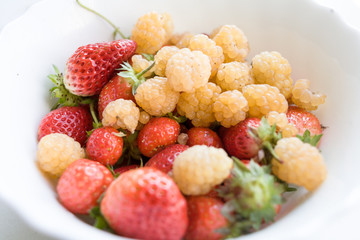 Raspberries And Blueberries