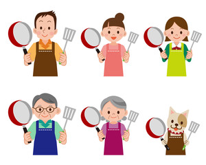 料理をする人のセット