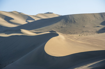 Sand dunes in Dunhuang, Gansu of China