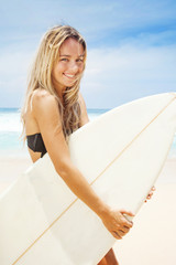 Woman surfing