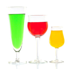 Juice glass close-up isolated on white background