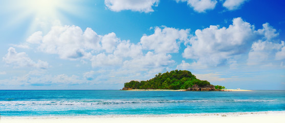 Sunny tropical beach on the island