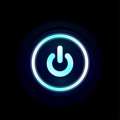 Vector blue LED power button design