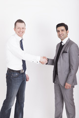 handshaking business partners
