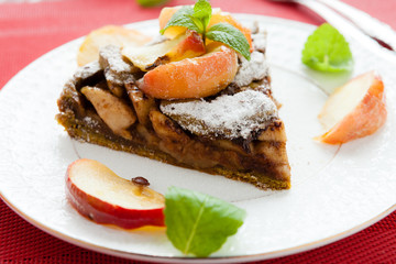 delicious apple pie with chunks of baked apple