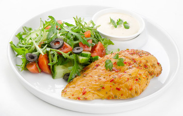 chicken meat with vegetables