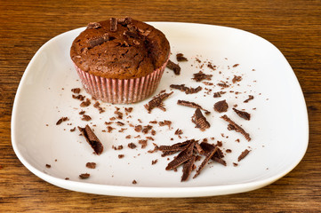 chocolat muffin with chocolat slices