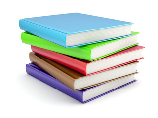Stack of books isolated on white