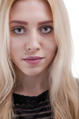 Naklejka premium close up portrait of beautiful caucasian girl