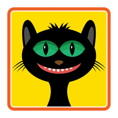 Happy smiling cat, vector illustration