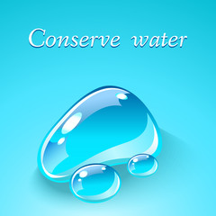 Water drops. Ecological theme concept.