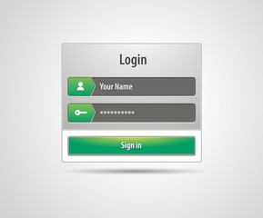 Login and registration web ui form window