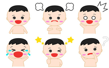 赤ちゃんイラスト　表情