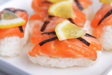 sushi with salmon