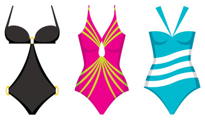 Three swimming suits