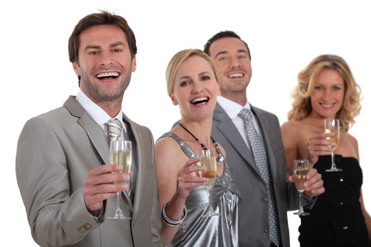 Group of people drinking champagne