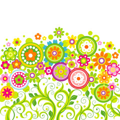 Background with stylized flowers