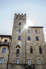 Fototapeta na wymiar Lappoli Palace, średniowiecznego pałacu w Arezzo, Włochy