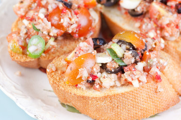 close up bruschetta