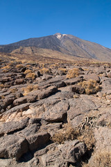 Pahoehoe lava at mount Teide